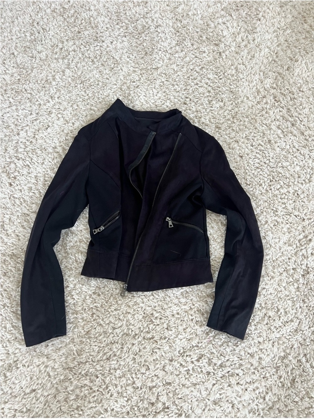 Tahari Black Moto-Style Leather Jacket